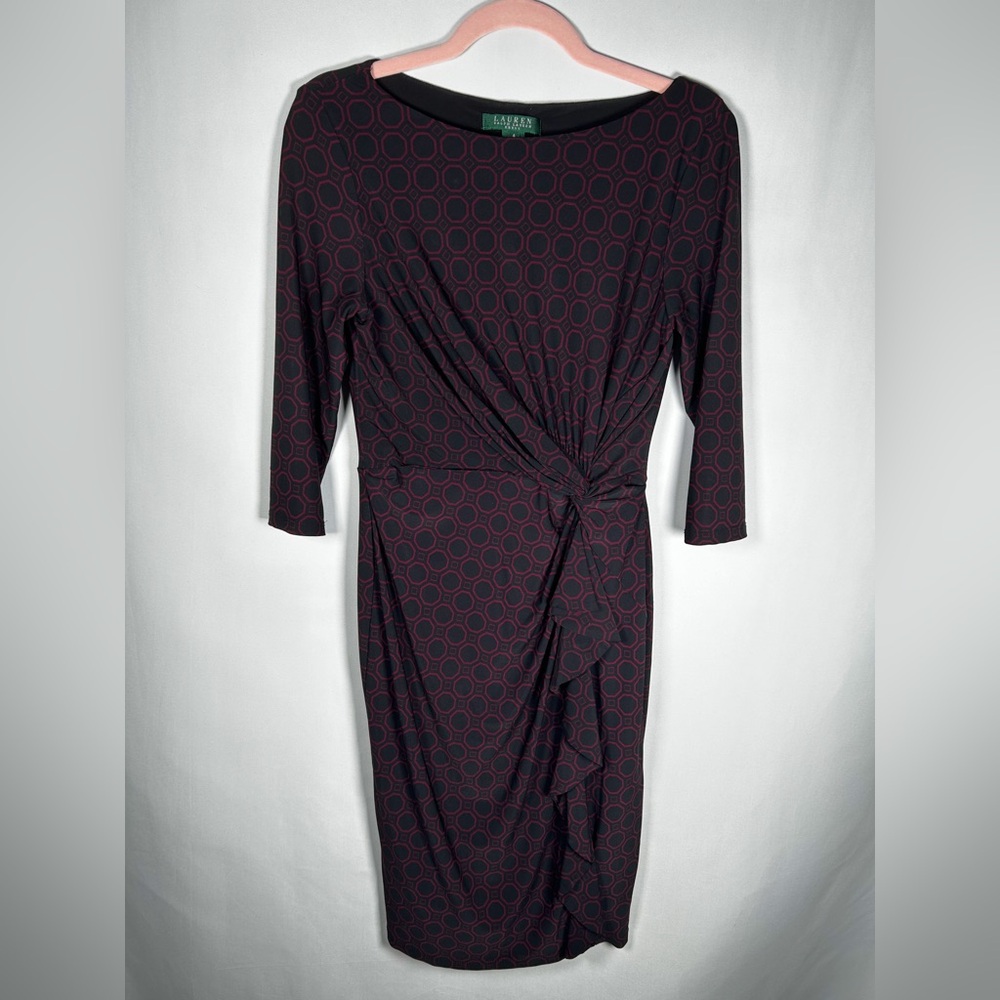 Lauren Ralph Lauren Black and Red Patterned Dress